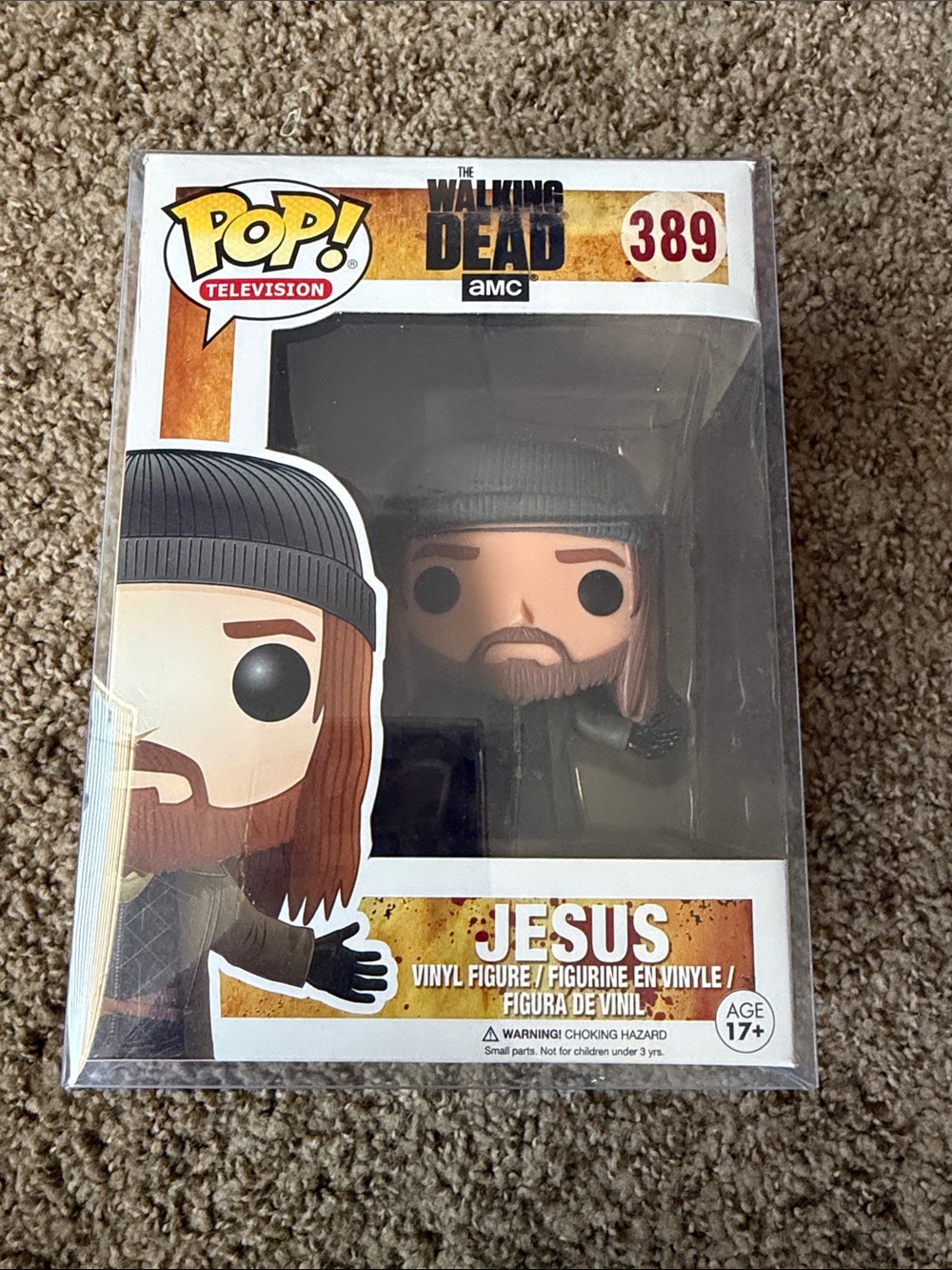 Funko Pop! The Walking Dead Jesus in Black Coat and Brown Hair #389